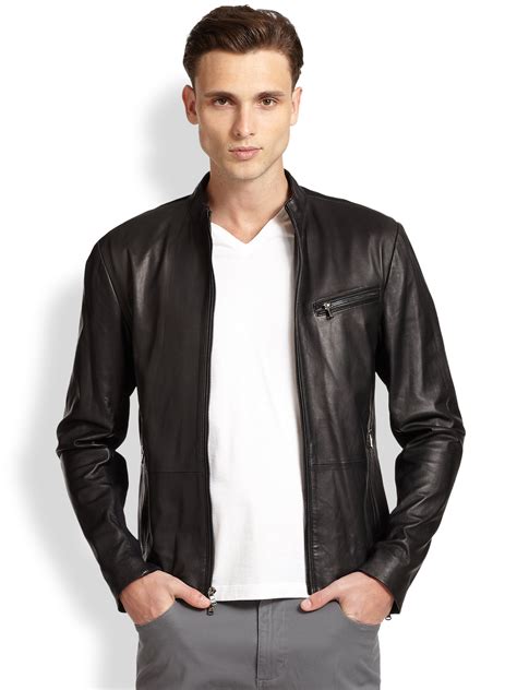 michael kors men's leather moto jacket|michael kors black moto jacket.